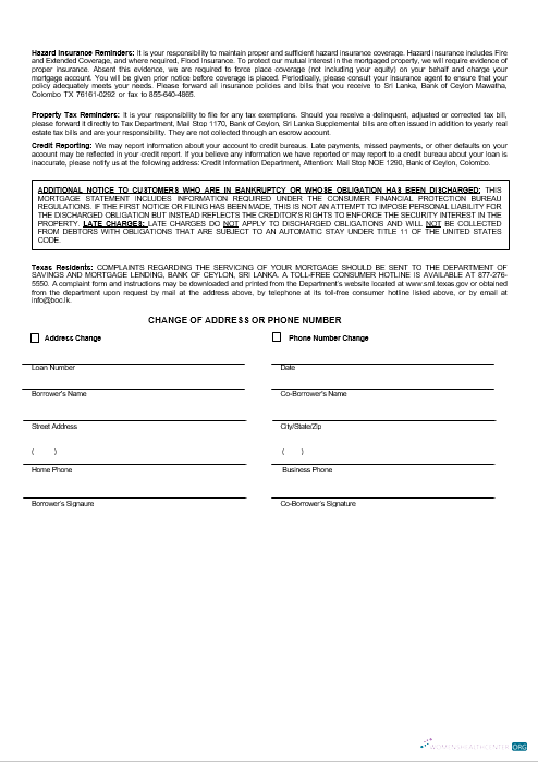 Download Sri Lanka Bank of Ceylon mortgage statement in Word and PDF formats 3 Photoshop template